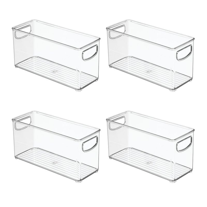 iDesign Set of 4 Linus Storage Bins, Clear
