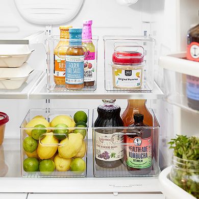 iDesign RPET Clear Fridge/Freeze Bins 4-Piece Set