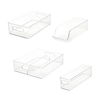 iDesign Clear Plastic Fridge Bins 4 pc Set