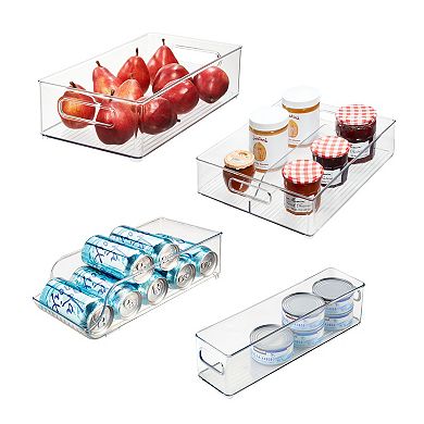 iDesign Clear Plastic Fridge Bins 4-piece Set