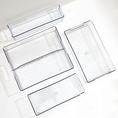 iDesign Clear Plastic Fridge Bins 4-piece Set