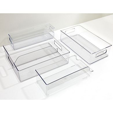 iDesign Clear Plastic Fridge Bins 4-piece Set