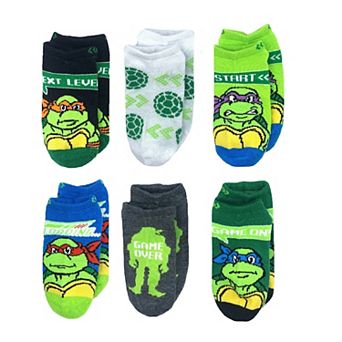 Boys' Teenage Mutant Ninja Turtles Retro 6-Pack No-Show Socks