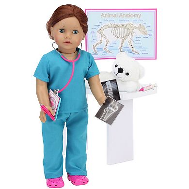 Sophia's Doll 11 pcs Smithsonian Veterinarian Polar Bear Set