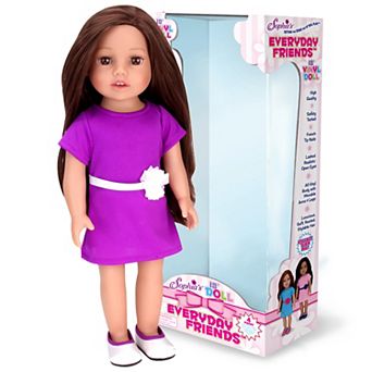 Sophia's Doll Miley Brunette Vinyl Doll dressed in a Dress and Satin Shoes in a Display Box