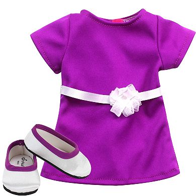 Sophia's Doll Miley Brunette Vinyl Doll dressed in a Dress and Satin Shoes in a Display Box