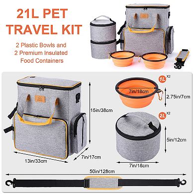 Large 21L Travel Bag for Dogs with Multi Pockets