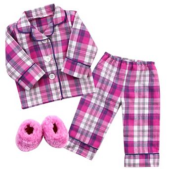 Sophia's  Doll Flannel Pajama & Slippers Set