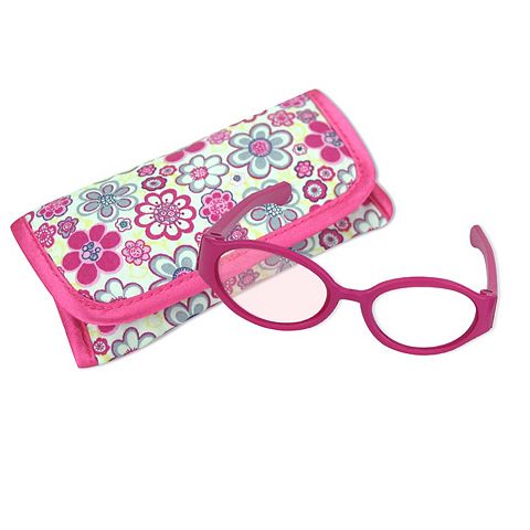 Детские куклы Sophia's Doll Flower Print Flap Case & Plastic Eyeglasses Set