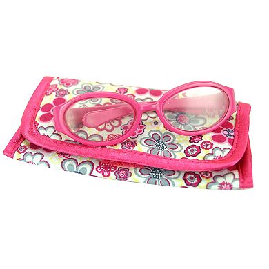 Sophia's   Doll  Flower Print Flap Case &  Plastic Eyeglasses Set