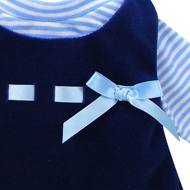 Sophia's Doll Velvet Snowflake Dress & Stripe Shirt