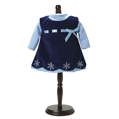 Sophia's Doll Velvet Snowflake Dress & Stripe Shirt