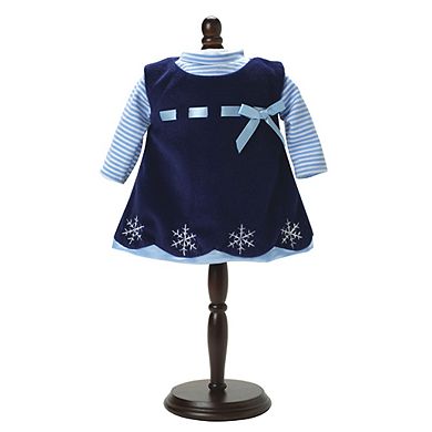 Sophia's Doll Velvet Snowflake Dress & Stripe Shirt