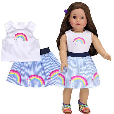 Sophia's Doll Rainbow Stripe Skirt