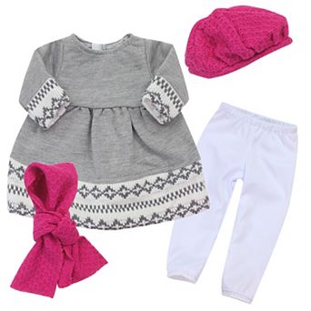Sophia's Doll Fair Isle Dress, Leggings, Hat & Scarf