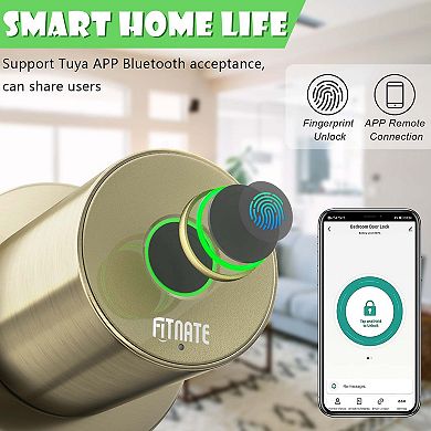 Smart Biometric Door Lock Fingerprint Door Knob with App Control for Home, Hotel, Office