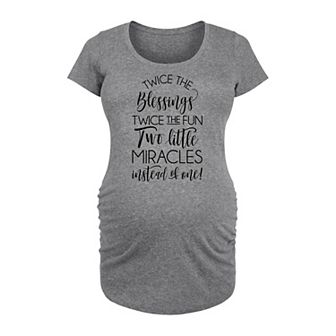 Maternity Two Little Miracles Instead Of One Graphic Tee