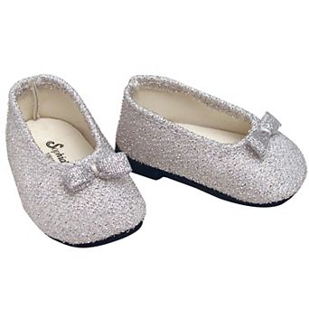 Sophia's  Doll Glitter Shoes Silver