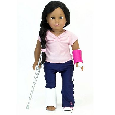 Sophia's   Doll  Crutches, Arm Cast, Leg Cast & Bandage  Sliver
