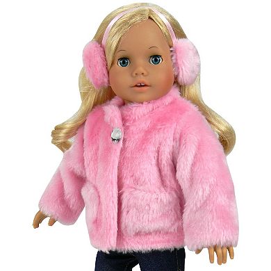 Sophia's   Doll  Fur Coat & Earmuff Headband