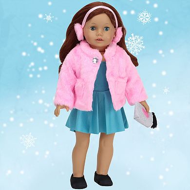 Sophia's   Doll  Fur Coat & Earmuff Headband