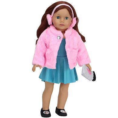 Sophia's   Doll  Fur Coat & Earmuff Headband