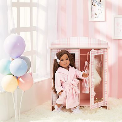 Sophia's Aurora Princess Doll Pink Plaid Closet with Bathrobe & Slipper
