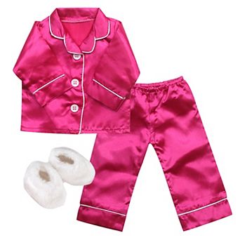 Sophia's  Doll Satin Pajamas & Slippers