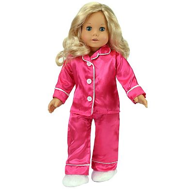 Sophia's Doll Satin Pajamas & Slippers