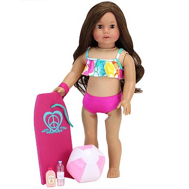 Sophia's   Doll  Bubble Bikini, Boogie Board, Beach Ball, Water & Sun Lotion