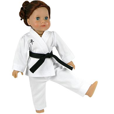 Sophia's   Doll  Karate Uniform with Purple & Black Belts