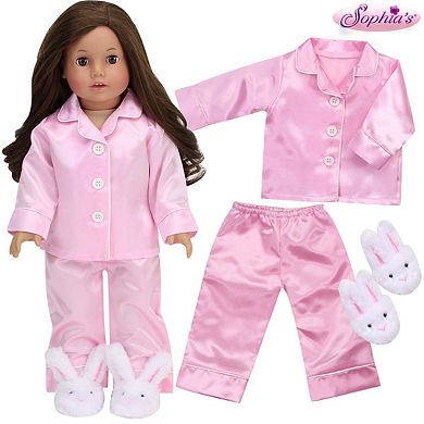 Sophia's   Doll  Satin Pajamas & Bunny Slippers
