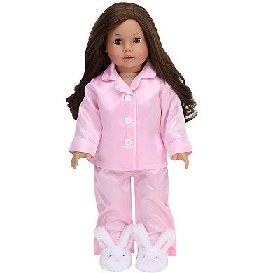 Sophia's   Doll  Satin Pajamas & Bunny Slippers