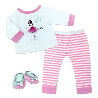 Sophia's  Doll Ballerina Print Pj's & Slippers Set