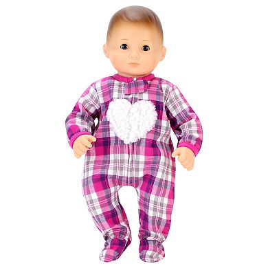 Sophia's Doll Flannel Sleeper w Heart