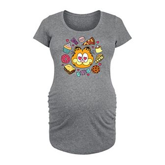 Maternity Garfield Hearts Food Graphic Tee