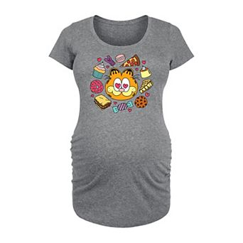 Maternity Garfield Hearts Food Graphic Tee