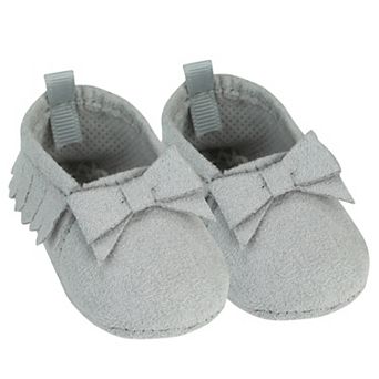 Sophia's  Doll Suede Fringe Moccasin Gray