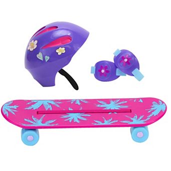 Sophia's  Doll Skateboard, Helmet & Knee Pads Set