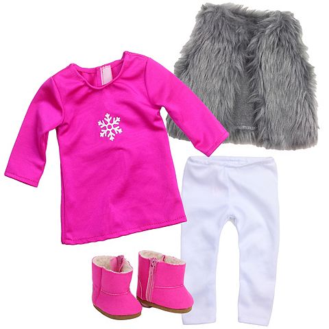 Детские куклы Sophia's Doll Snowflake Dress, Silver Shaggy Vest, Leggings & Booties