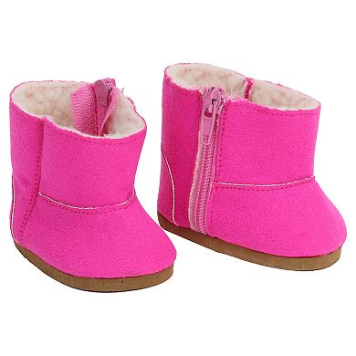 Sophia's Doll Snowflake Dress, Silver Shaggy Vest, Leggings & Booties