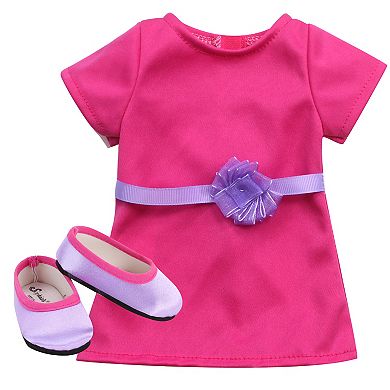 Sophia's   Doll  Chloe Blonde Vinyl Doll in  Dress & Purple Satin Shoes