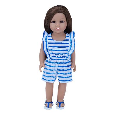 Sophia's Doll Stripe Romper & Thong Flip Flop