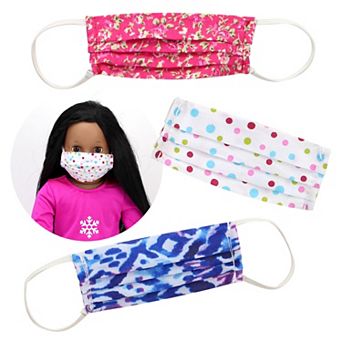 Sophia's  Doll Set of 3 Printed Face Masks