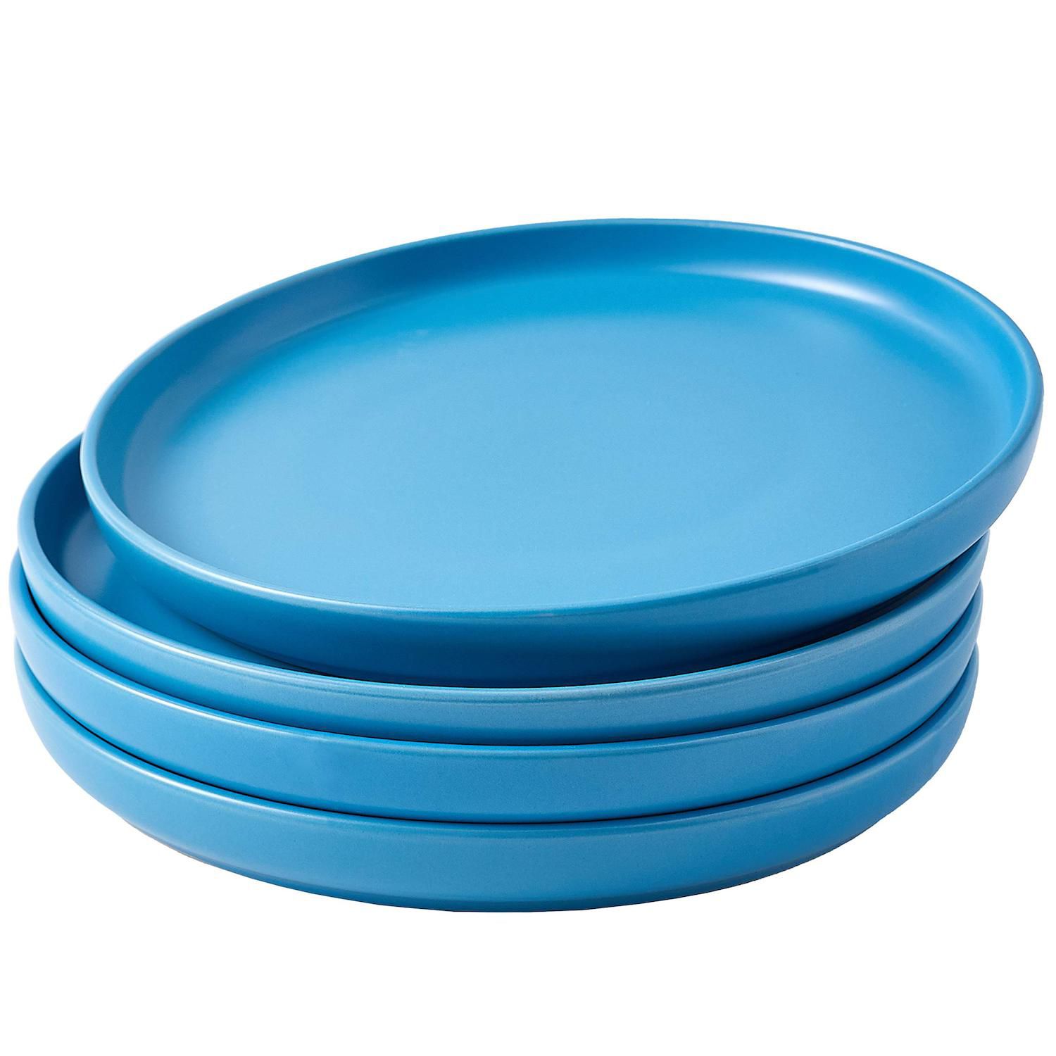 LEXI HOME 10 in. Colorful Plastic Reusable Dinner Plates (Set of 4