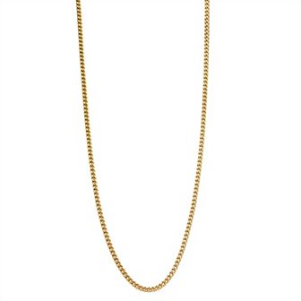 Men's Stainless Steel Gold Tone Franco Chain Necklace