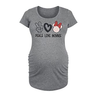 Disney's Minnie Mouse Maternity Peace Love Graphic Tee