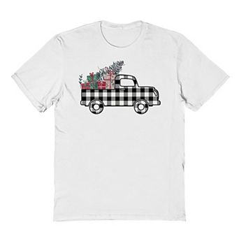 Men's Plaid Christmas Truck Graphic Tee