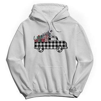 Men's Plaid Christmas Truck Hoodie