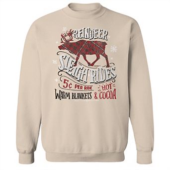 Men's Reindeer Sleigh Graphic Sweatshirt